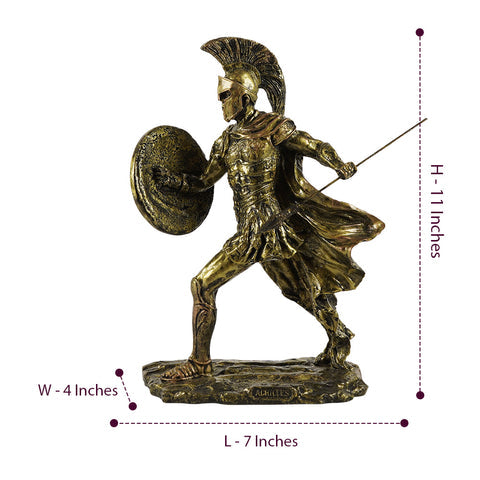 Brave Roman Fighter Showpiece in Vintage Antique Gold Finish