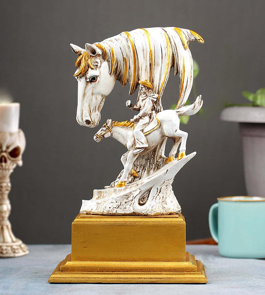 Rustic Golden Horse Table Accent